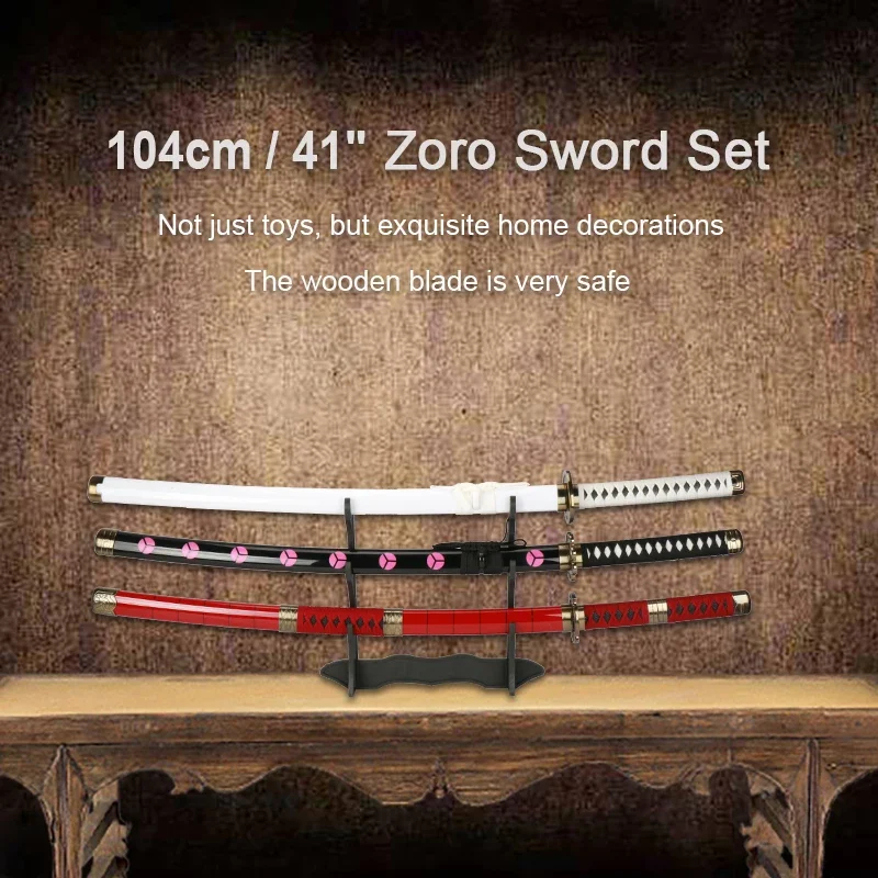 Cosplay Prop Dagger - 2026 3-pcs Roronoa Zoro Swords 104cm