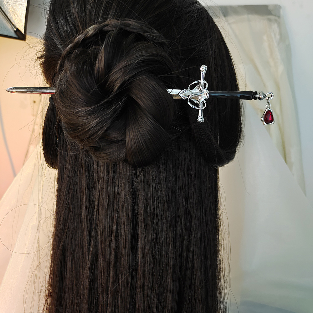 Chinese Sword Shaped Hair Stic - Cosplay Prop Dagger 评论和价格
