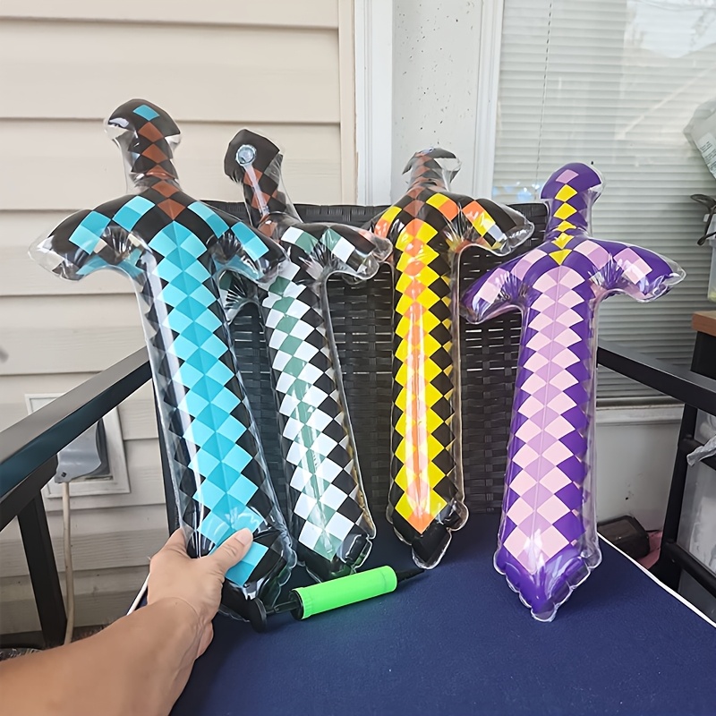 3Pcs Pixel Style Inflatable Sw - Cosplay Prop Dagger 评论和价格